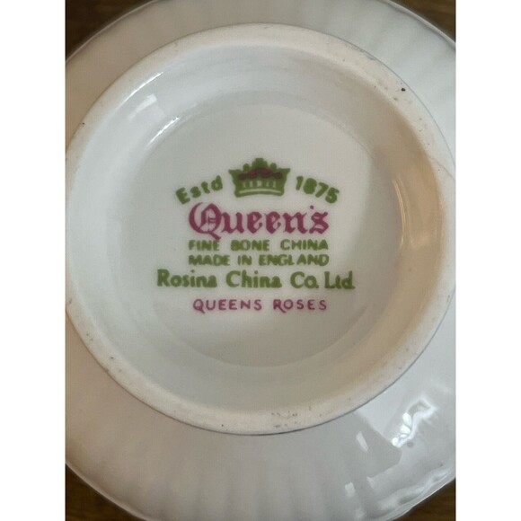 Vtg Rosina Queens Fine Bone China Tea Cup And Saucer Queens Roses Cottagecore - Picture 6 of 16